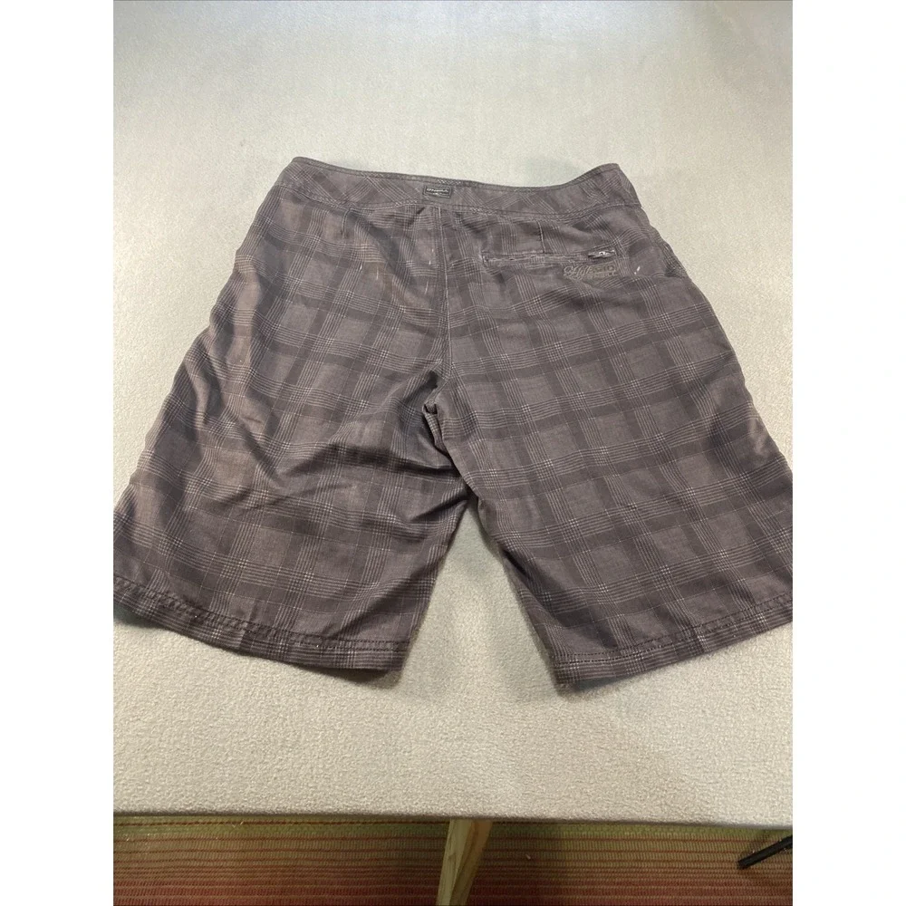 Oneil Mens Hybrid Shorts Swimming Trunks Black‎ Plaid Drawstring 32
